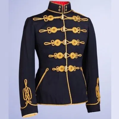 Pre-owned 100% Regiment's House Corps Attila Uniform For Officer Wool Jacket In Black
