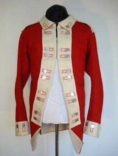 Pre-owned 100% Revolutionary War Regimental Army Coat Red Wool Military Coat