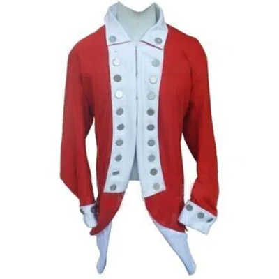 Pre-owned 100% Royal British Marine Revolutionary War Coat Men Red Wool Jacket
