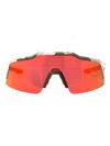 100% Soft Tact Grey Camo - Hiper Red Multilayer Mirror Lens Acetate Sunglasses In Orange