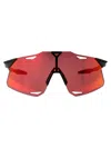 100% Matte Black - Hiper Red Multilayer Mirror Lens Acetate Sunglasses In Brown