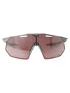 100% Matte Stone Grey - Hiper Crimson Silver Mirror Lens Acetate Sunglasses In Pink