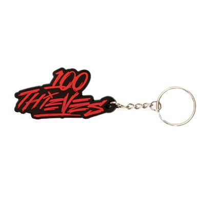 Pre-owned 100 Thieves Logo Keychain In Black/red In Multi