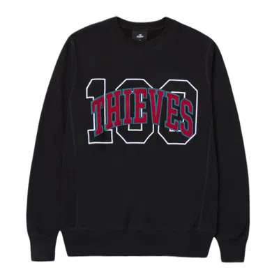Pre-owned 100 Thieves Men's  Alumni Collection Team Crewneck Sweatshirt In Black