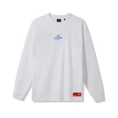 Pre-owned 100 Thieves Men's  Enter Infinity Long Sleeve T-shirt In White