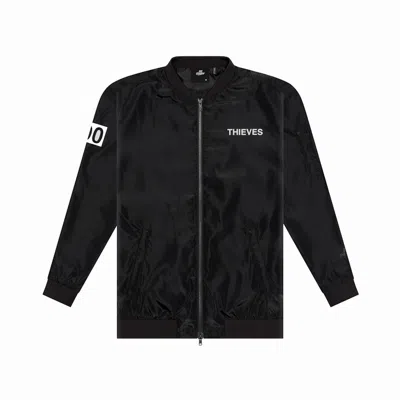Pre-owned 100 Thieves Men's  Numbers Bomber Jacket In Black