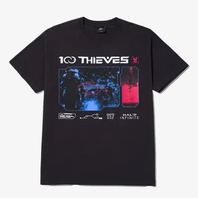 Pre-owned 100 Thieves Men's  X Halo Infinite Short Sleeve T-shirt In Black