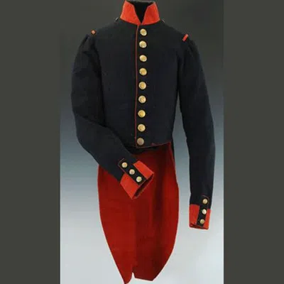 Pre-owned 100% Uniforme De Lecole Special Militaire De Black Men Woolen Jacket