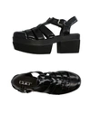 CULT CULT WOMAN SANDALS BLACK SIZE 11 TEXTILE FIBERS,11298822OL 11