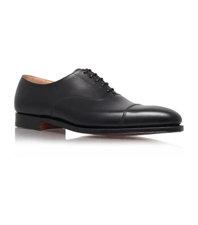 Crockett & Jones Hallam Leather Oxford Shoes In Black