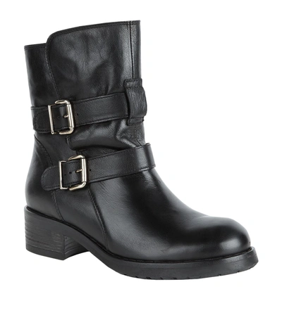 Kurt Geiger Richmond Leather Ankle Boots In Black