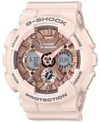 G-SHOCK WOMEN'S ANALOG-DIGITAL BLUSH S PEACH RESIN STRAP WATCH 46MM GMAS120MF-4A