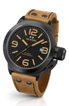 TW STEEL CANTEEN LEATHER STRAP WATCH, 45MM,CS41