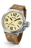 TW STEEL CANTEEN LEATHER STRAP WATCH, 50MM,CS12