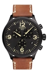 TISSOT CHRONO XL LEATHER STRAP CHRONOGRAPH WATCH, 45MM,T1166173604700