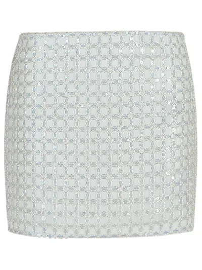 1001 'beaded' Beige Polyester Miniskirt