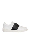 VALENTINO GARAVANI WHITE LEATHER OPEN SNEAKERS,8965356