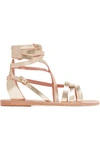 ANCIENT GREEK SANDALS SATIRA METALLIC LEATHER SANDALS