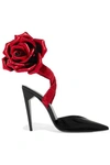 SAINT LAURENT FREJA APPLIQUÉD PATENT-LEATHER PUMPS