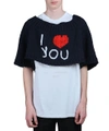 Raf Simons I Love You Oversized Wool Knit Sweater In Blu