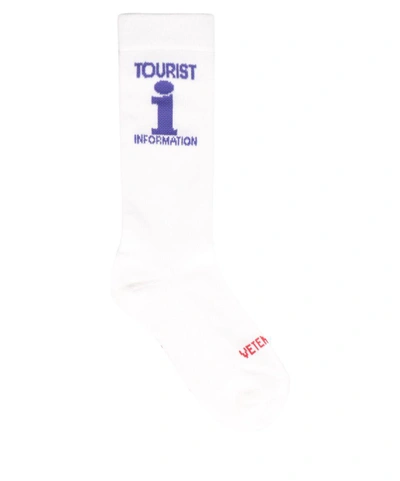 Vetements Tourist Cotton Socks In Bianco