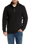 Schott Men's Funnel Neck Military Sweater In Black