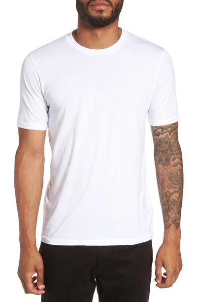 Goodlife Supima Cotton-blend Scallop Crewneck T-shirt In White