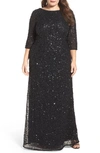 ADRIANNA PAPELL EMBELLISHED SCOOP BACK GOWN,091919971