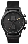 TRIWA SORT OF BLACK CHRONOGRAPH LEATHER STRAP WATCH, 38MM,LCST105CS010113