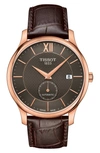 TISSOT TRADITION AUTOMATIC LEATHER STRAP WATCH, 40MM,T0634283606800