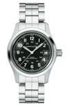 Hamilton Khaki Field Auto 38mm Black Dial Steel Men's Watch H70455133 In Silver/ Black/ Silver