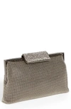 Whiting & Davis Crystal Frame Clutch - Metallic In Silver
