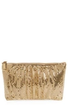 WHITING & DAVIS SHIRRED MESH POUCH CLUTCH - METALLIC,1-2221