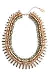 ADIA KIBUR CRYSTAL & SUEDE STATEMENT NECKLACE,SD8045N-PNKV4