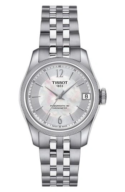 Tissot T1082081111700 Ballade Stainless Steel And Mother-of-pearl Automatic Watch In Silver