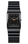 Rado Ceramica Diamond Bracelet Watch, 22.9mm X 31.7mm In Black