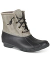 Sperry Women's Saltwater Leather Booties Women's Shoes In Black/grey