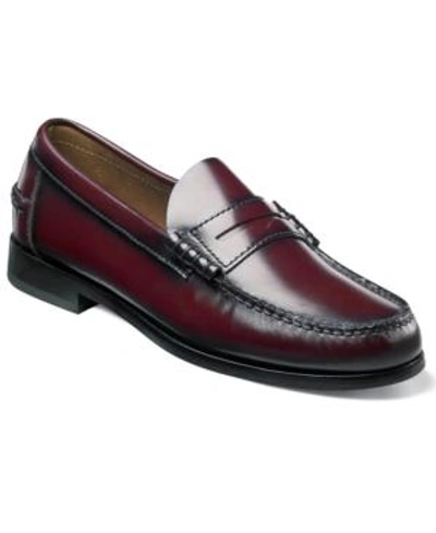 Florsheim Berkley Mens Leather Penny Loafers In Burgundy