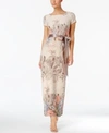 ADRIANNA PAPELL FLORAL-PRINT COLUMN GOWN