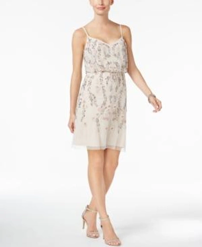Adrianna Papell Embellished Blouson Dress In Ivory Multi