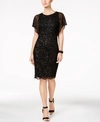 ADRIANNA PAPELL BEADED SEQUINED DRESS