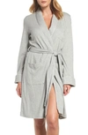 Ralph Lauren Plus Size Hartford Lounge Shawl Collar Knit Robe In Grey Heather