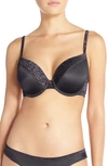 Le Mystere Second Skin Convertible Underwire Demi Bra In Black