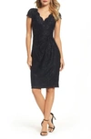 Adrianna Papell Embellished Lace Cocktail Dress In Ink