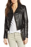 Schott Crop Leather Jacket In Black