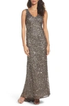 ADRIANNA PAPELL SEQUIN GOWN,AP1E201867