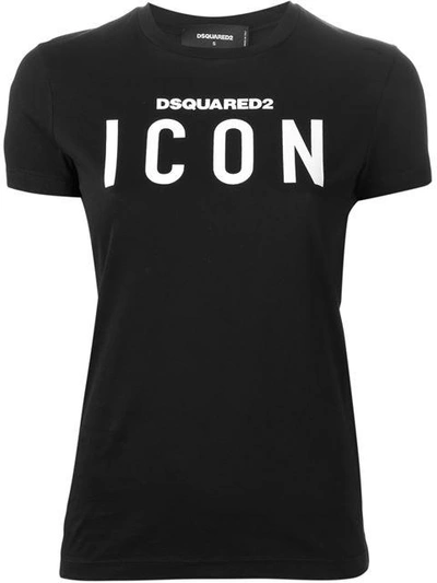 Dsquared2 Cotton Renny T-shirt With Embroidered Logo In Black