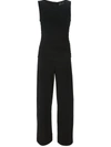 Norma Kamali Kamali Kulture Shirred Waist Jumpsuit Black In Black