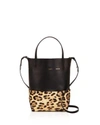 ALICE.D HUSKY SMALL LEATHER AND CALF HAIR TOTE,80047950LEOPARDS