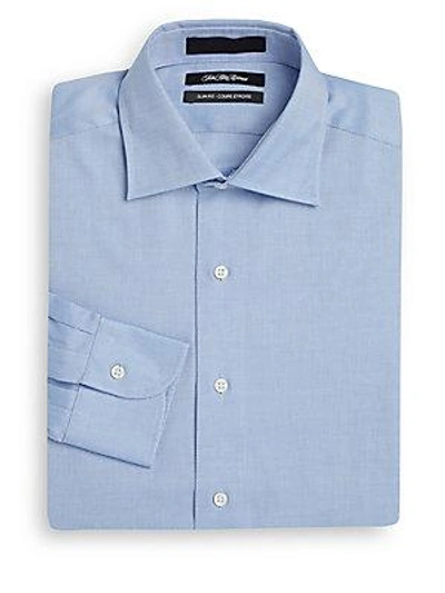 Saks Fifth Avenue Slim-fit Cotton Twill Dress Shirt In Blue